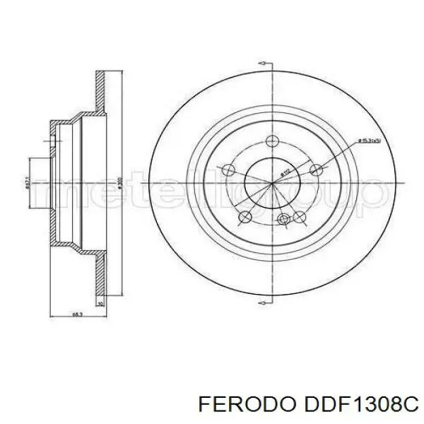 DDF1308C Ferodo Freno de disco trasero