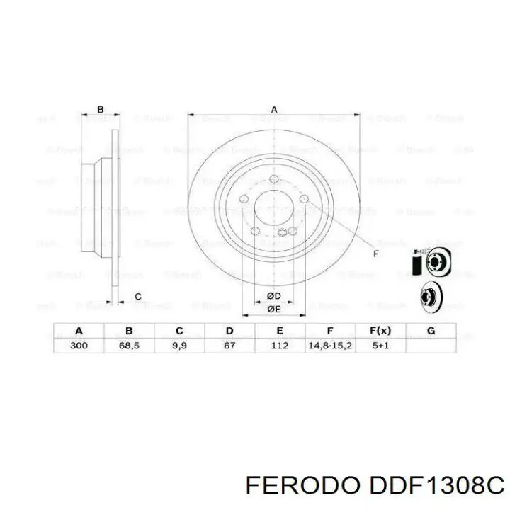 Comprar DDF1308C Ferodo Disco de freno trasero
