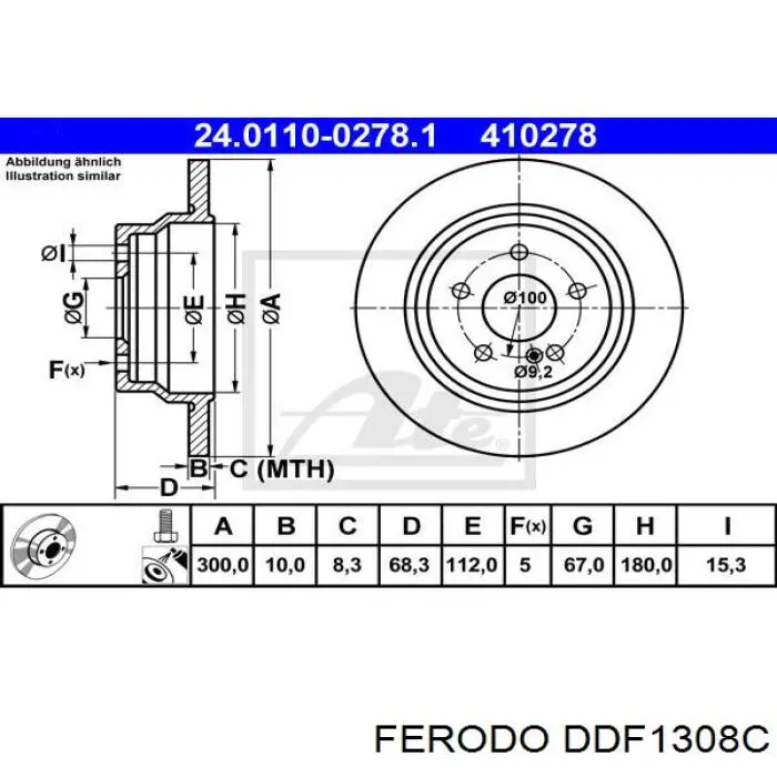Disco de freno trasero Ferodo DDF1308C precio, desde 37,80 EUR