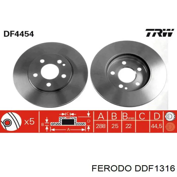 DDF1316 Ferodo freno de disco delantero