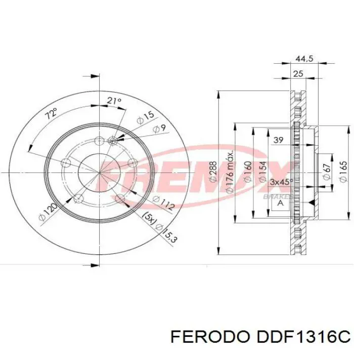 DDF1316C Ferodo freno de disco delantero