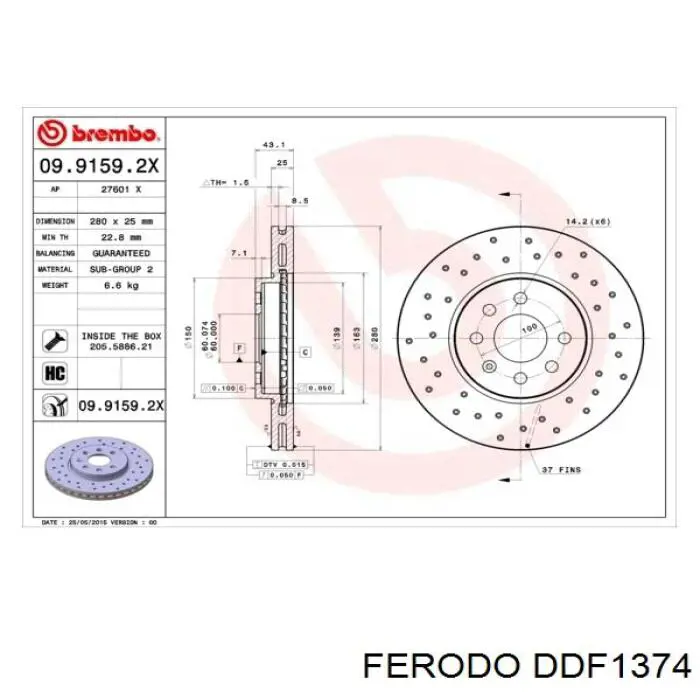 DDF1374 Ferodo Discos