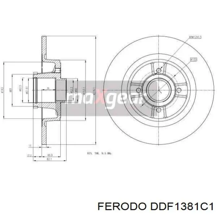 DDF1381C1 Ferodo disco de freno trasero