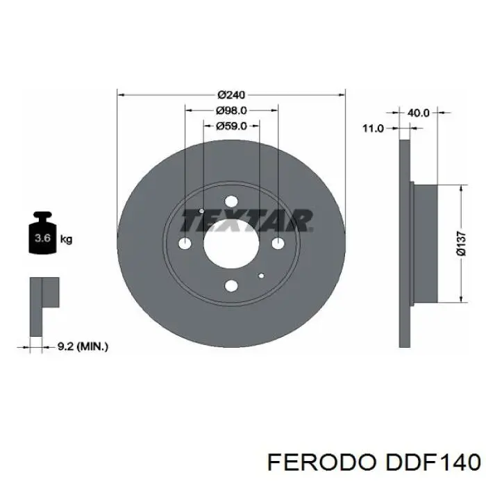 DDF140 Ferodo Discos