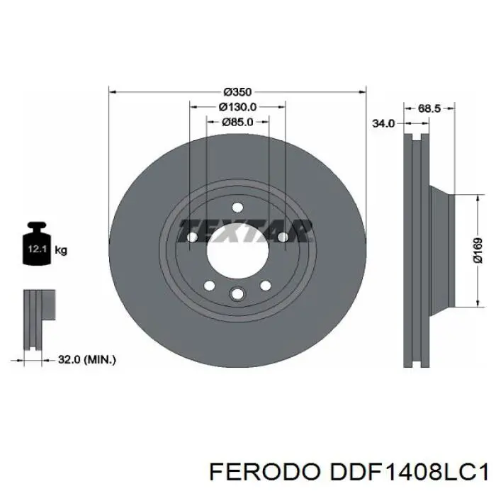 DDF1408LC-1 Ferodo disco de freno delantero