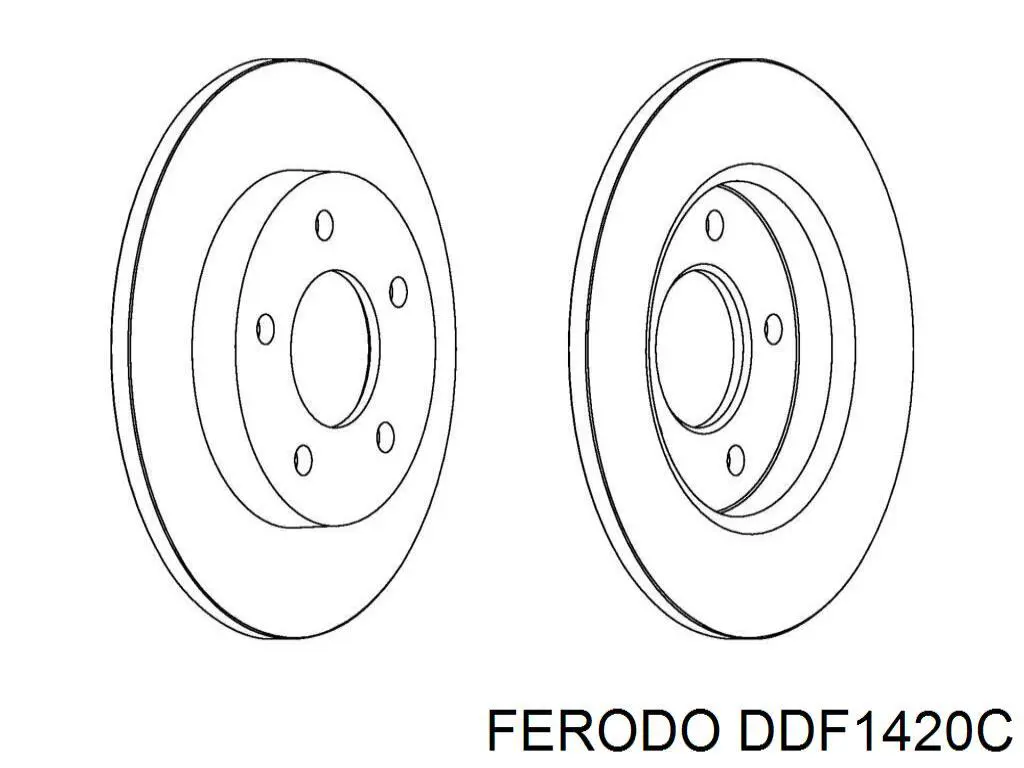 DDF1420C Ferodo disco de freno trasero
