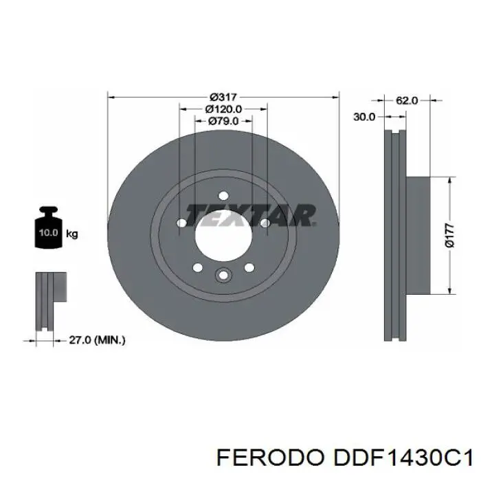 DDF1430C-1 Ferodo freno de disco delantero