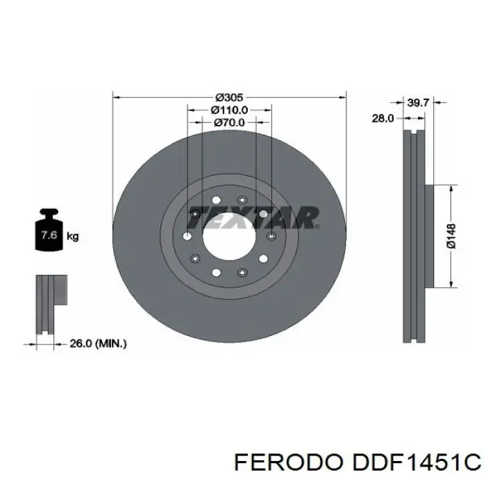 Frenos delanteros Ferodo DDF1451C precio, desde 61,39 EUR