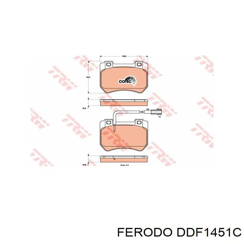 Disco de freno delantero Ferodo DDF1451C