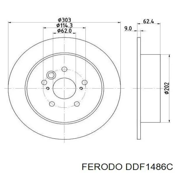 DDF1486C Ferodo disco de freno trasero
