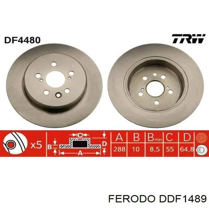DDF1489 Ferodo disco de freno trasero