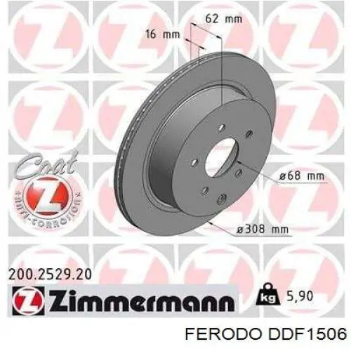 Comprar DDF1506 Ferodo Disco de freno trasero