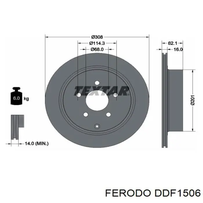 Disco de freno trasero Ferodo DDF1506 precio, desde 39,76 EUR