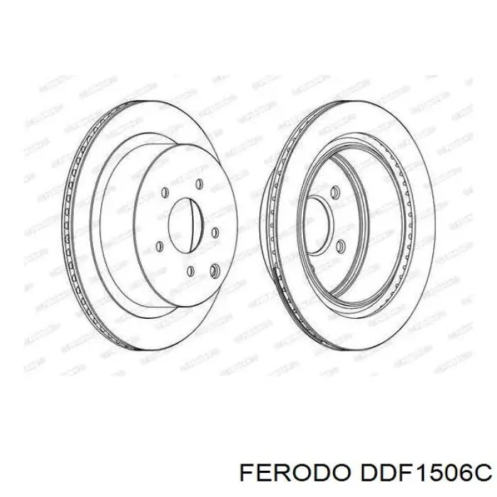 Disco de freno trasero DDF1506C Ferodo