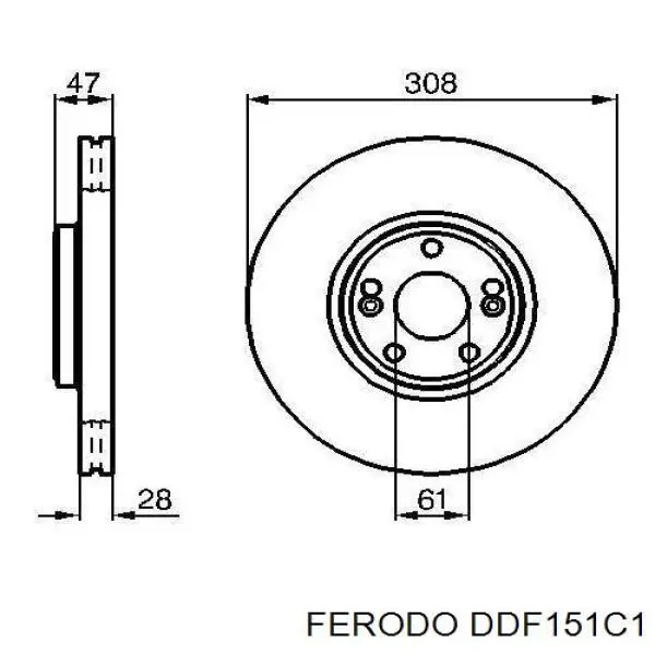 Freno de disco delantero Opel Astra 51, 52, F35, M35