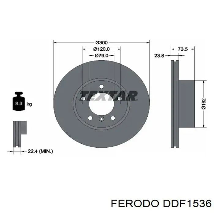 DDF1536 Ferodo disco de freno delantero