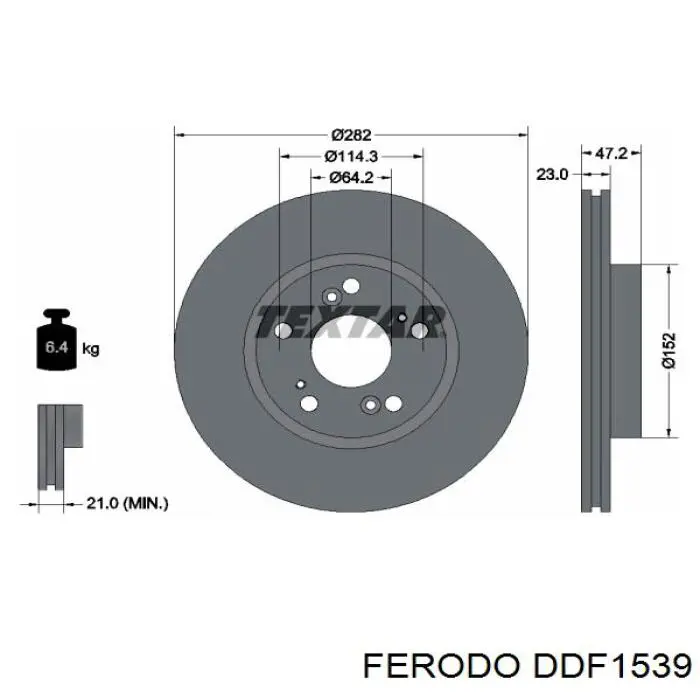 Disco de freno DDF1539 Ferodo