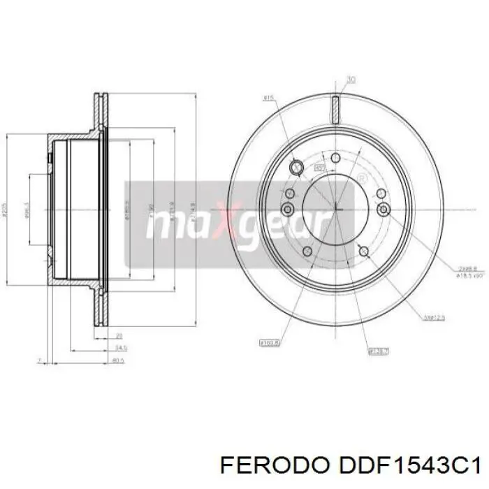 DDF1543C1 Ferodo disco de freno trasero