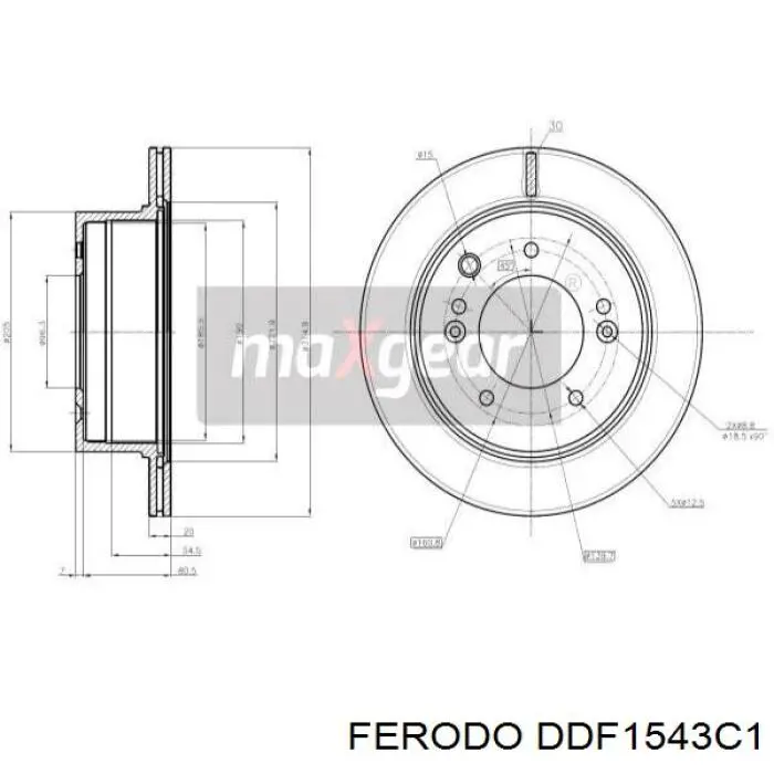 DDF1543C-1 Ferodo disco de freno trasero