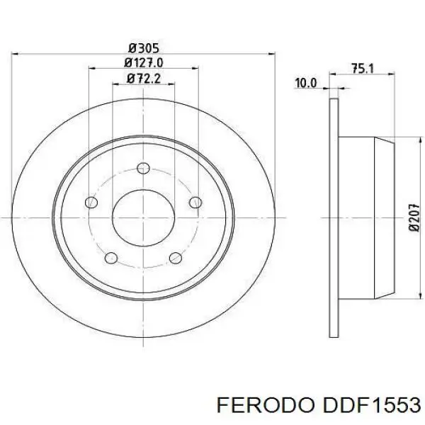 DDF1553 Ferodo disco de freno trasero