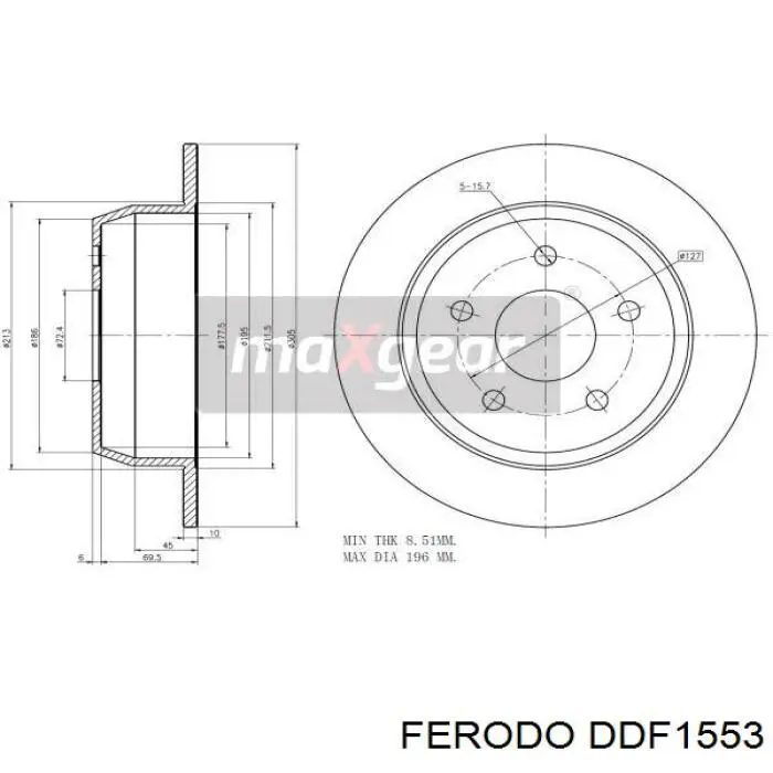 Disco de freno trasero Jeep Cherokee 2 XJ
