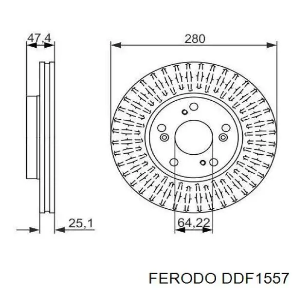 DDF1557 Ferodo disco de freno delantero
