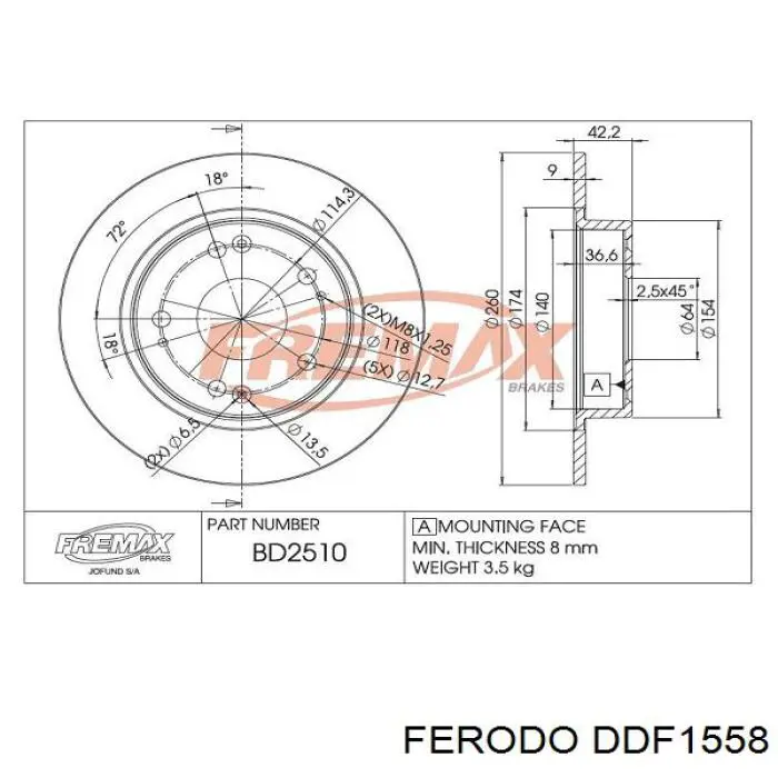 Disco de freno trasero Ferodo DDF1558 precio, desde 28,96 EUR
