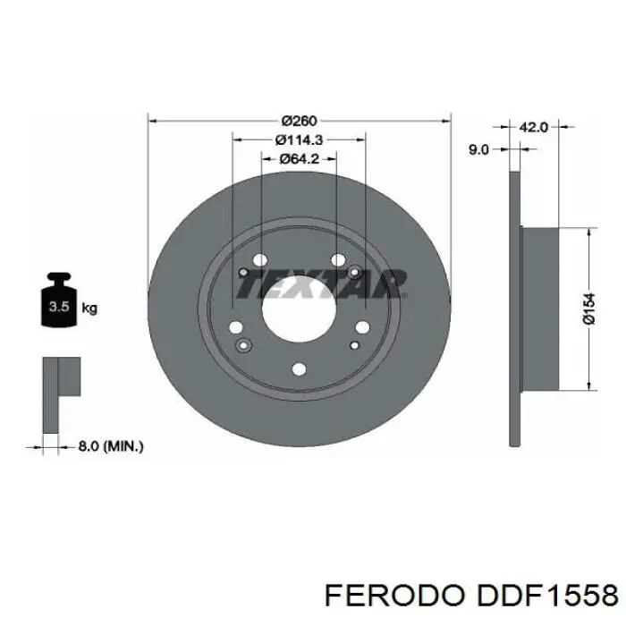 Comprar DDF1558 Ferodo Disco de freno trasero