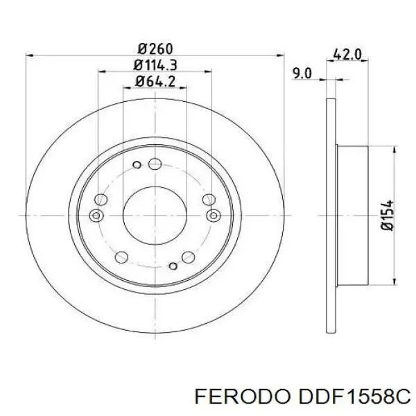 DDF1558C Ferodo disco de freno trasero