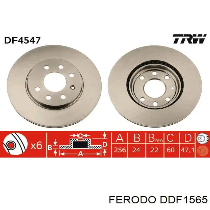 DDF1565 Ferodo disco de freno delantero