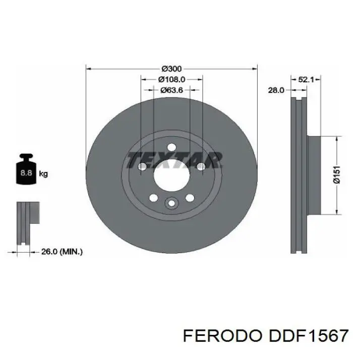 DDF1567 Ferodo freno de disco delantero