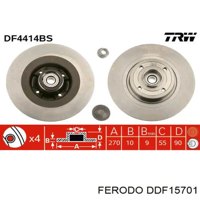 Disco de freno trasero Ferodo DDF15701 precio, desde 75,50 EUR