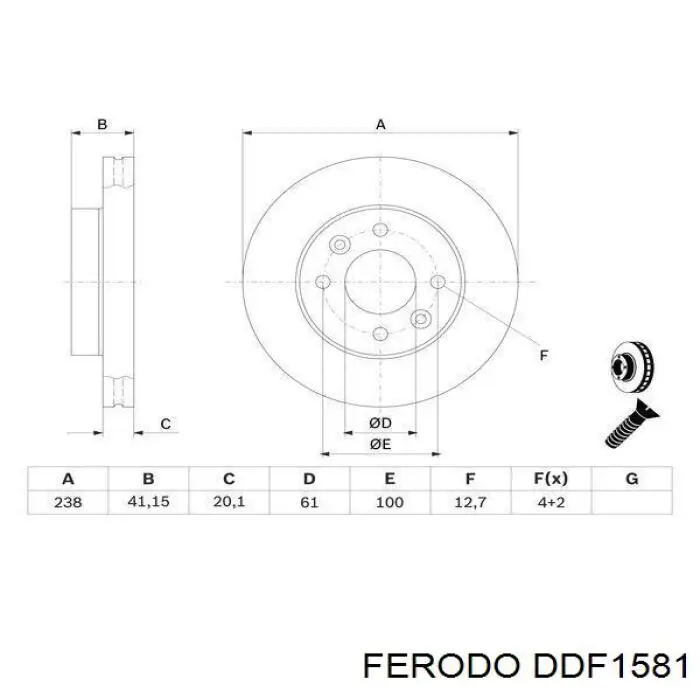 DDF1581 Ferodo disco de freno trasero