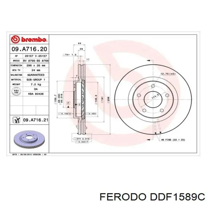 Comprar DDF1589C Ferodo Freno de disco delantero