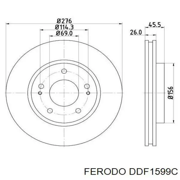 Disco de freno DDF1599C Ferodo