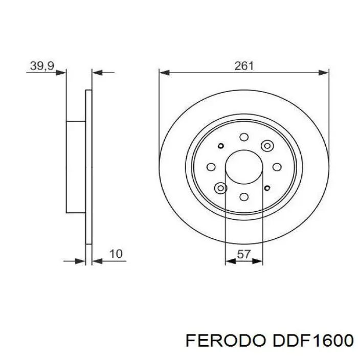 DDF1600 Ferodo disco de freno trasero