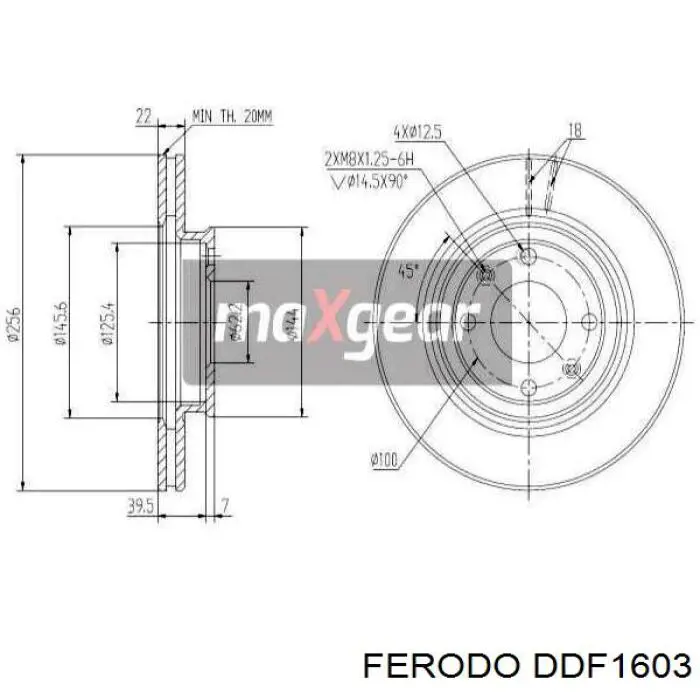 Disco de freno delantero Ferodo DDF1603