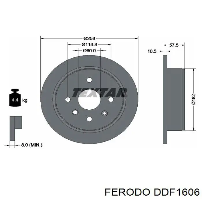 DDF1606 Ferodo disco de freno trasero