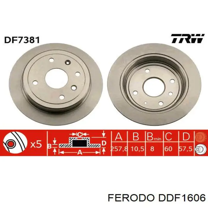 Disco de freno trasero Chevrolet Aveo 2 T250, T255