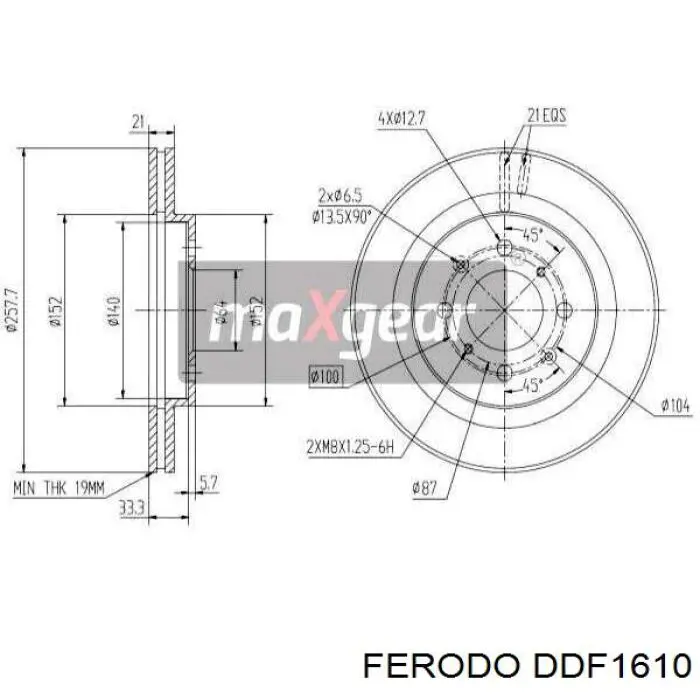 DDF1610 Ferodo freno de disco delantero