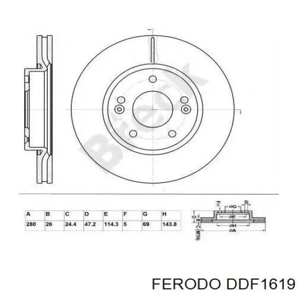 Comprar DDF1619 Ferodo Freno de disco delantero