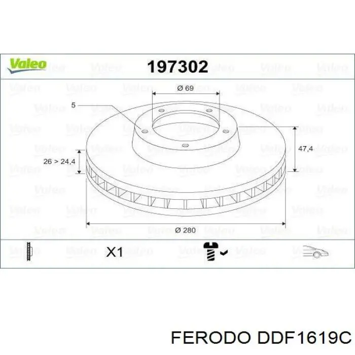 Comprar DDF1619C Ferodo Freno de disco delantero