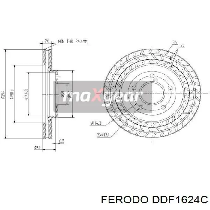 Comprar DDF1624C Ferodo Freno de disco delantero