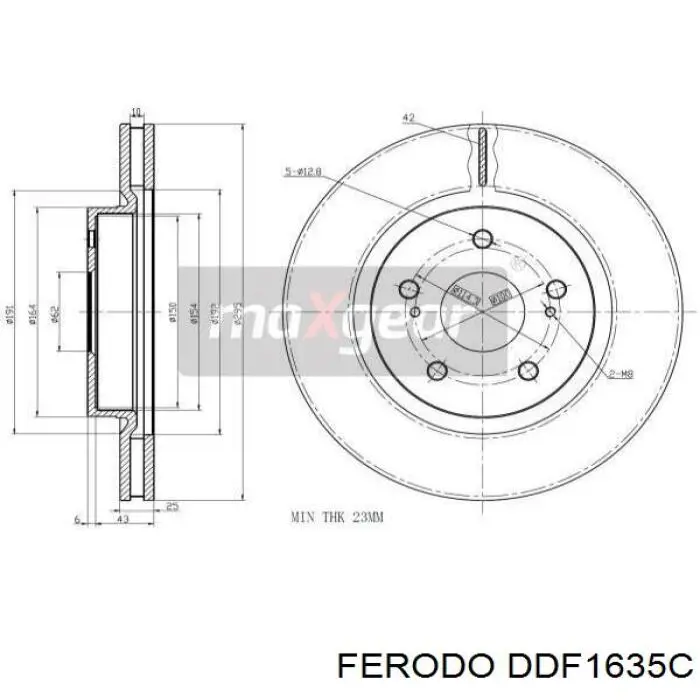 DDF1635C Ferodo freno de disco delantero