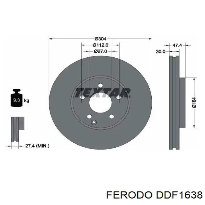 DDF1638 Ferodo freno de disco delantero