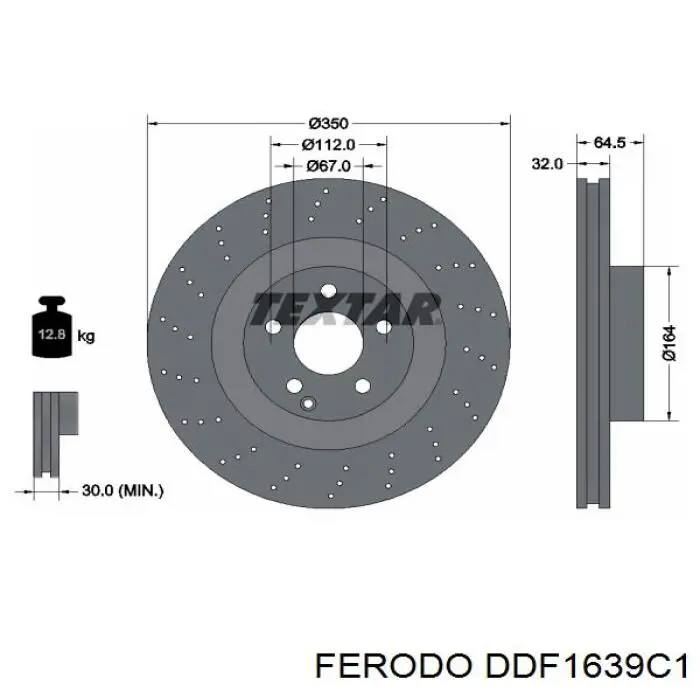 DDF1639C1 Ferodo disco de freno delantero