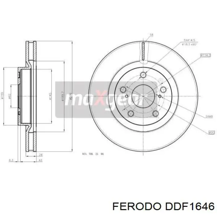 DDF1646 Ferodo disco de freno delantero