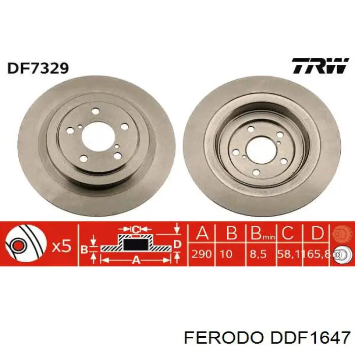 DDF1647 Ferodo disco de freno trasero