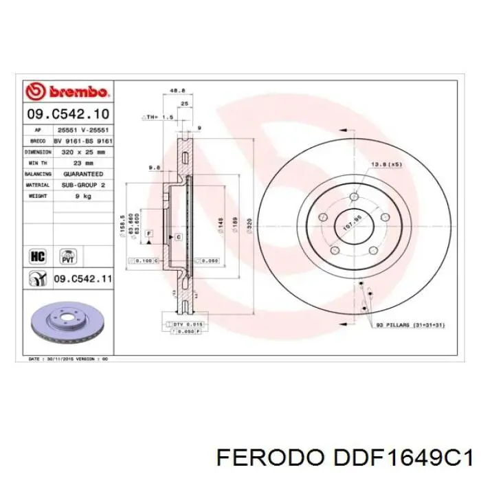 Frenos delanteros Ferodo DDF1649C1 precio, desde 55,18 EUR