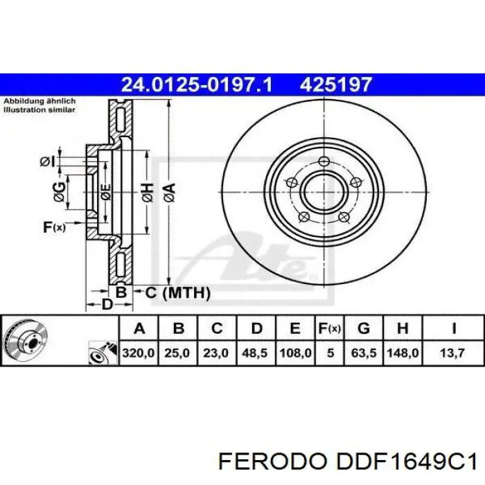 DDF1649C1 Ferodo Discos